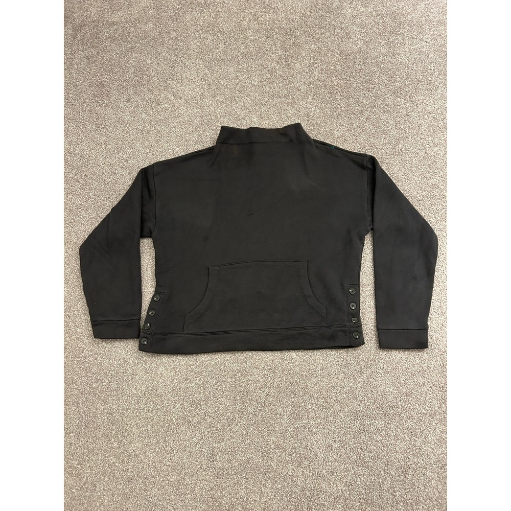 VTG Madewell MWL Sweatshirt Womens Medium Black Excellent Mock Neck Button Side
